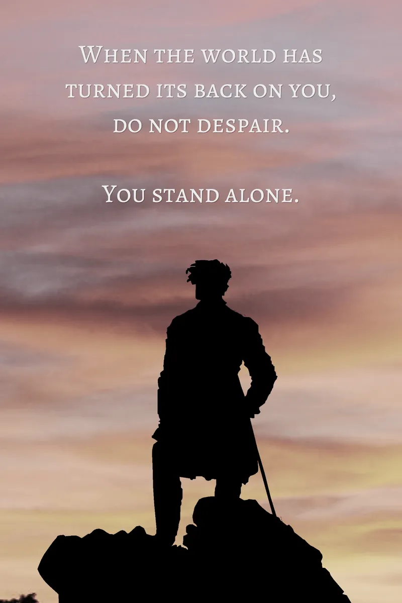 Silhouette from Caspar David Friedrich’s “Wanderer Above the Sea of Fog”. Poster titled “A Master of Your Future and Destiny” by Derek Mei