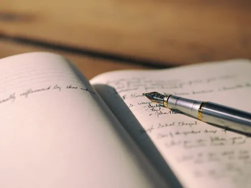 Pen on a notebook