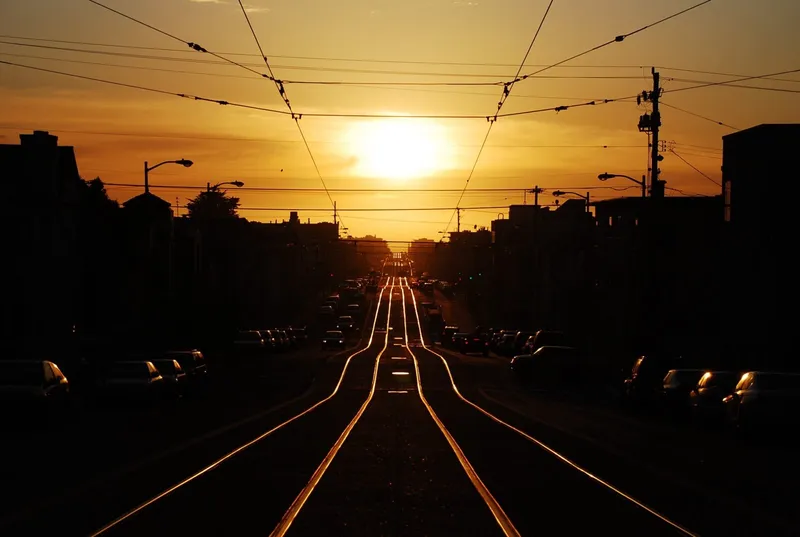 Road and sunset