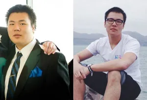 Left: Prom, 2013 — my heaviest at 215 | Right: San Francisco, this past summer