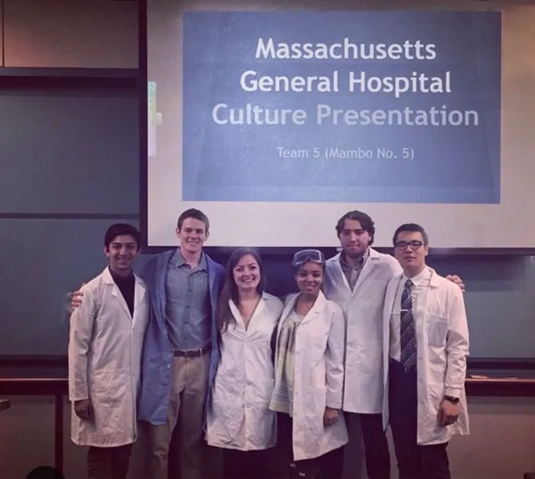 Photo in Questrom Business School with my team